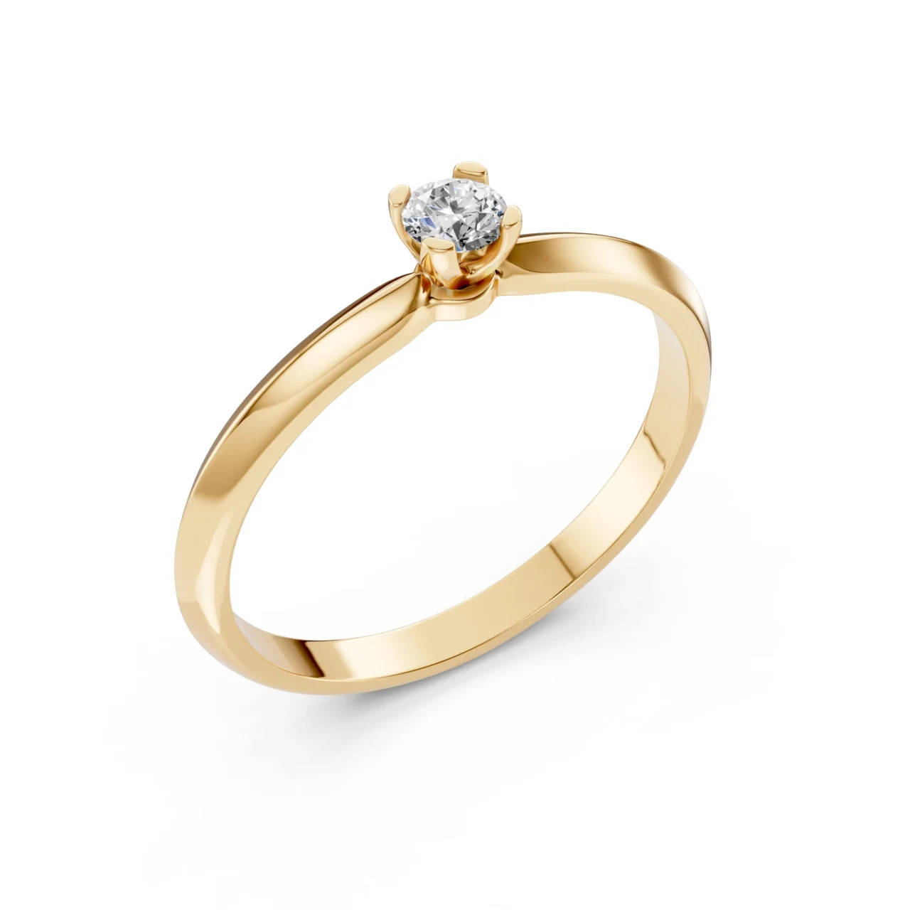Каблучка Солітер (4) 0.10ct — фото 4