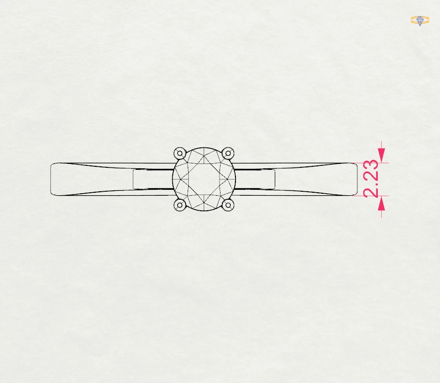 Каблучка Солітер 0.30ct — фото 10