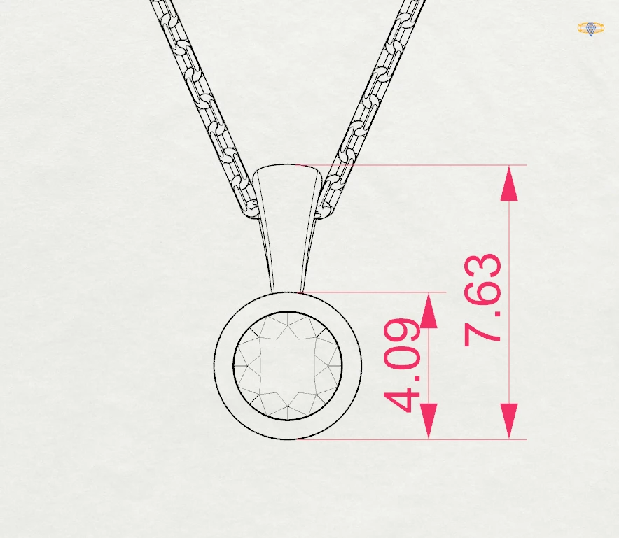 Кольє Солітер 0.10ct — фото 10