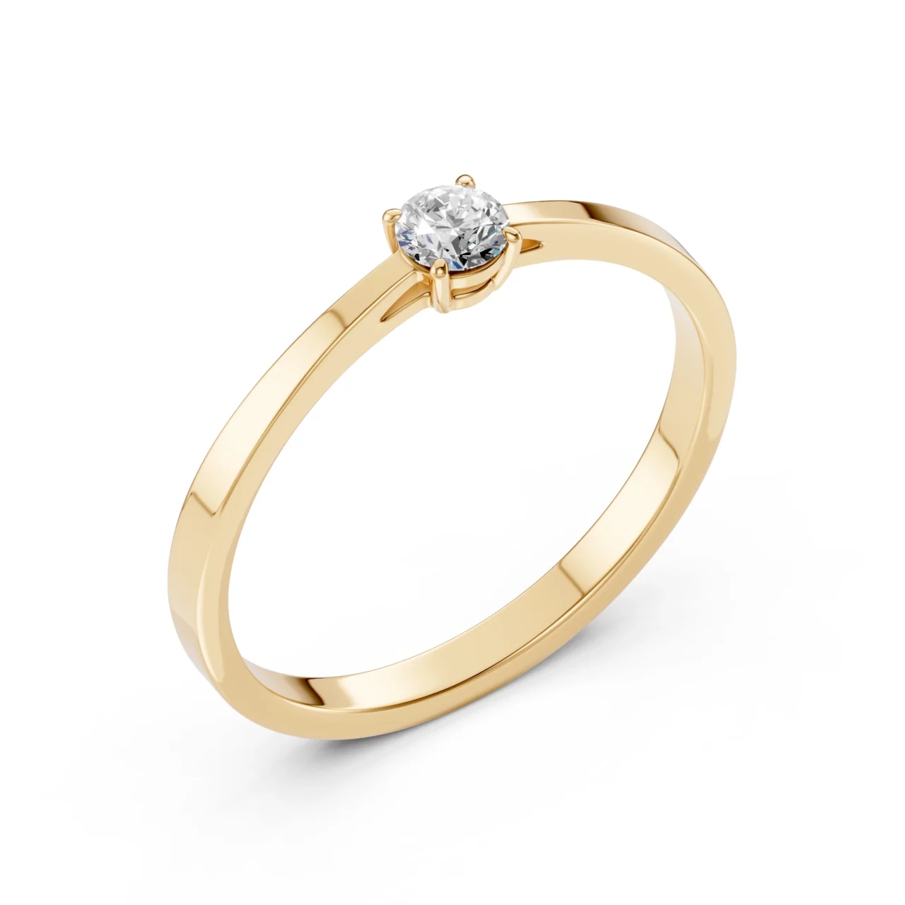 Каблучка Солітер 0.15ct — фото 4