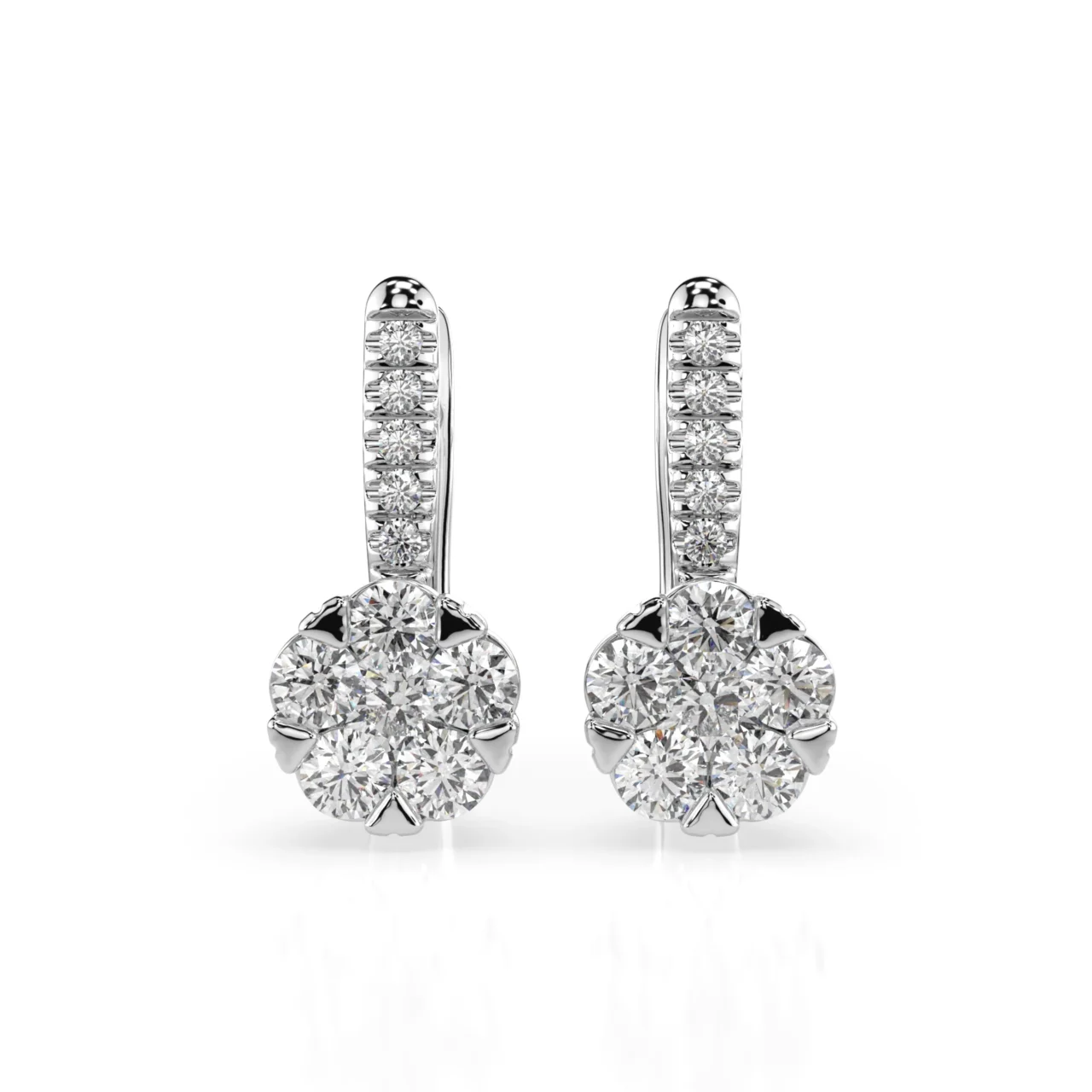 Сережки з діамантами на англійській застібці 0.81ct