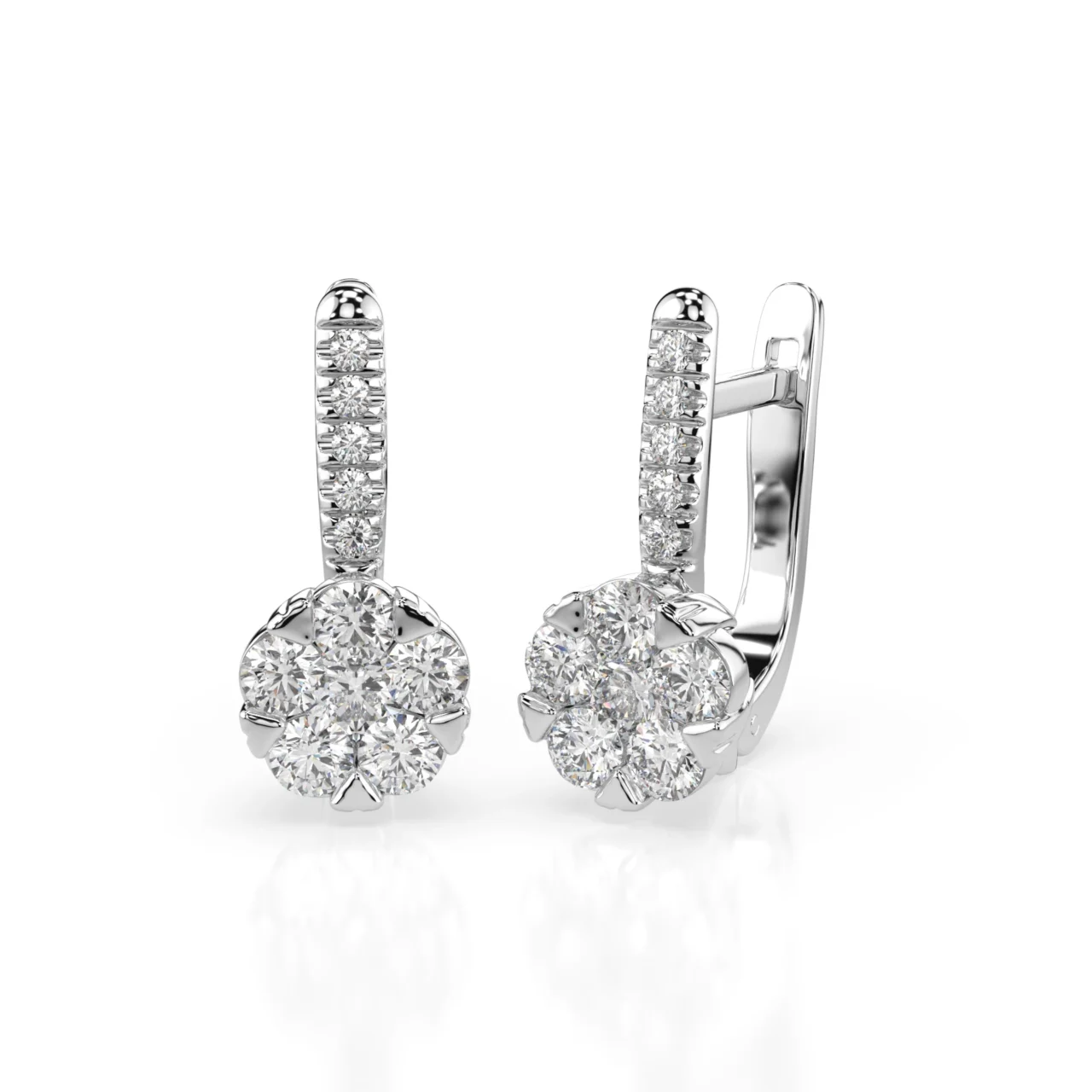 Сережки з діамантами на англійській застібці 0.81ct — фото 3