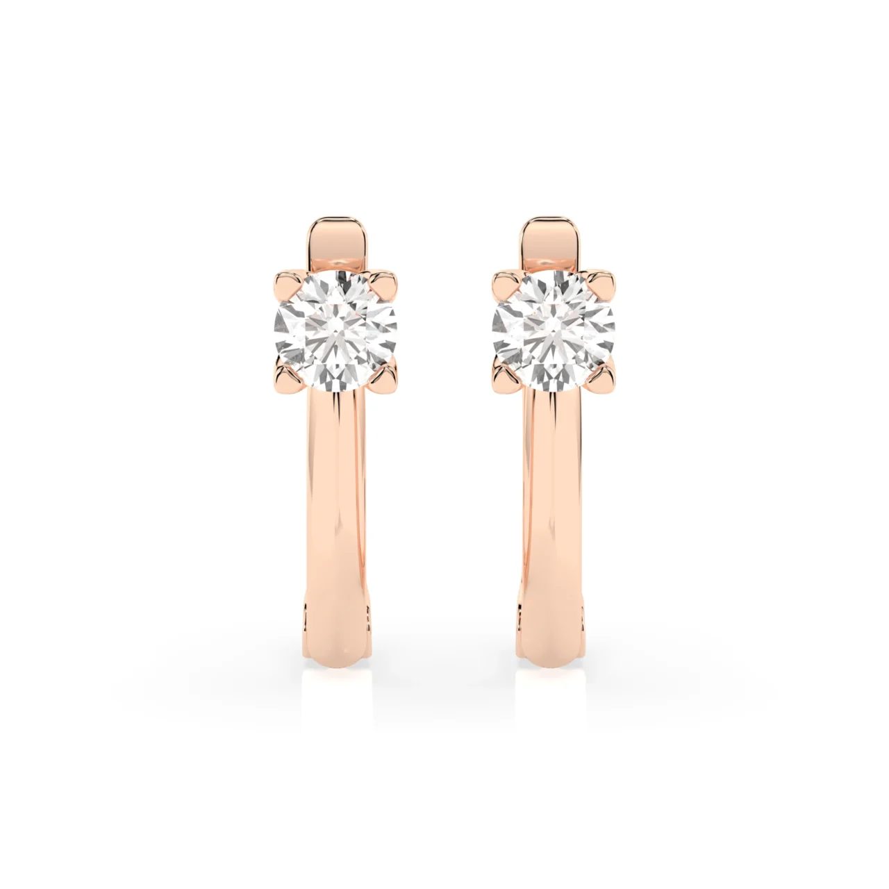 Сережки з діамантами на англійській застібці 0.6ct — фото 7