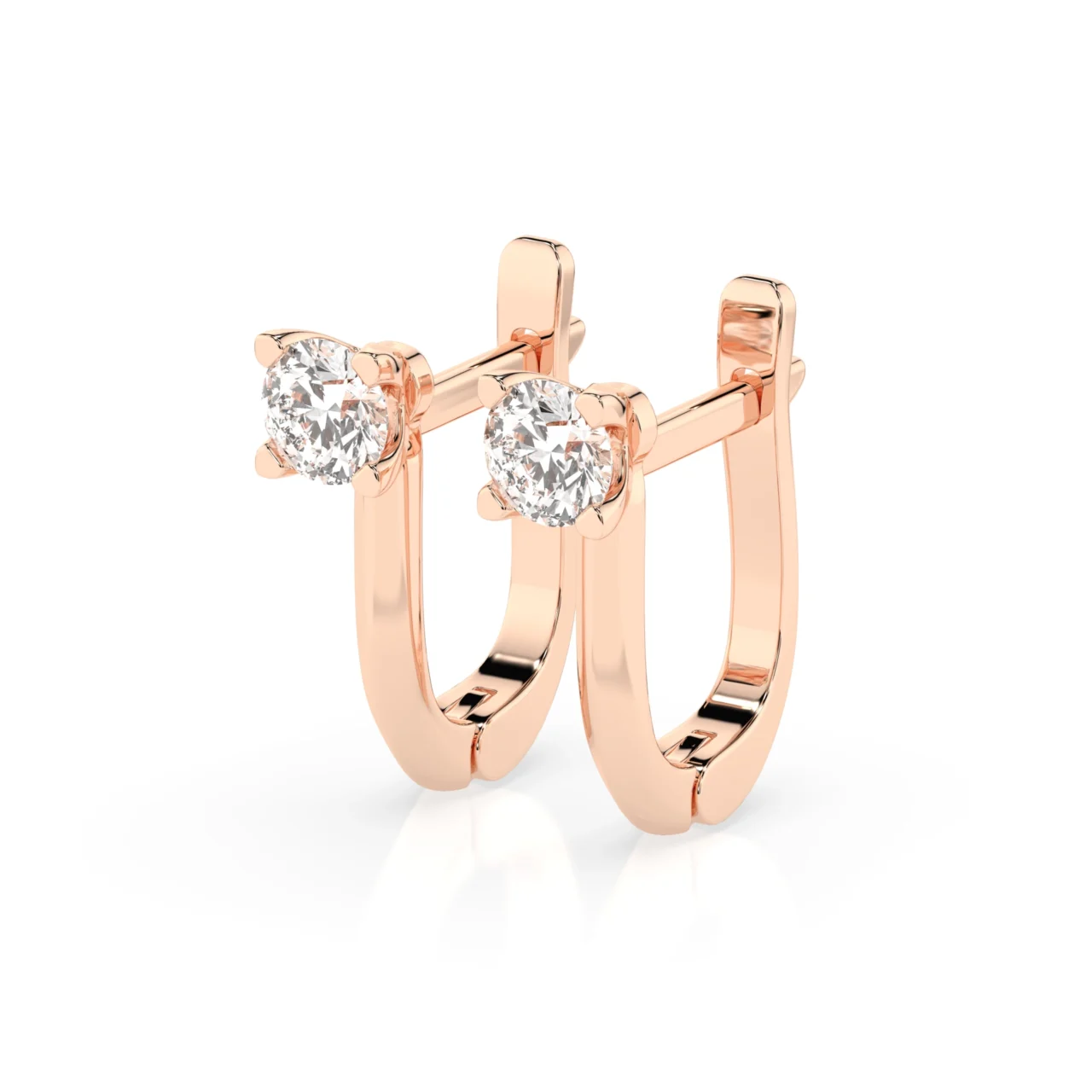 Сережки з діамантами на англійській застібці 0.6ct — фото 9