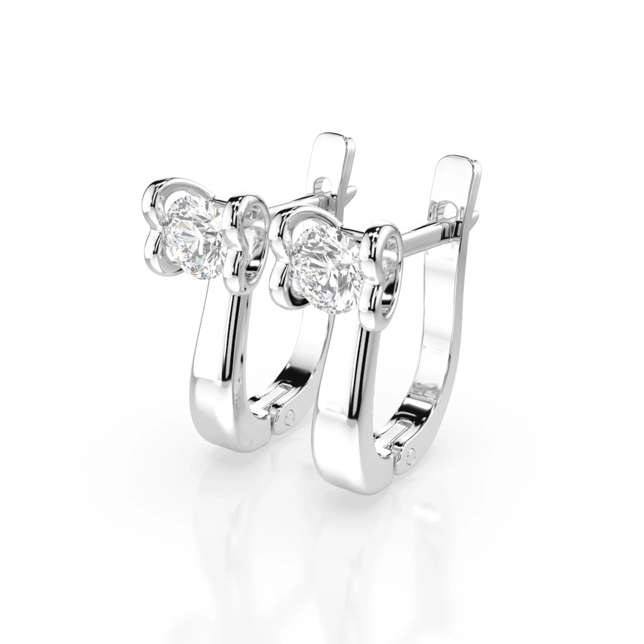 Сережки на англійській застібці діамантами 0.5ct — фото 2