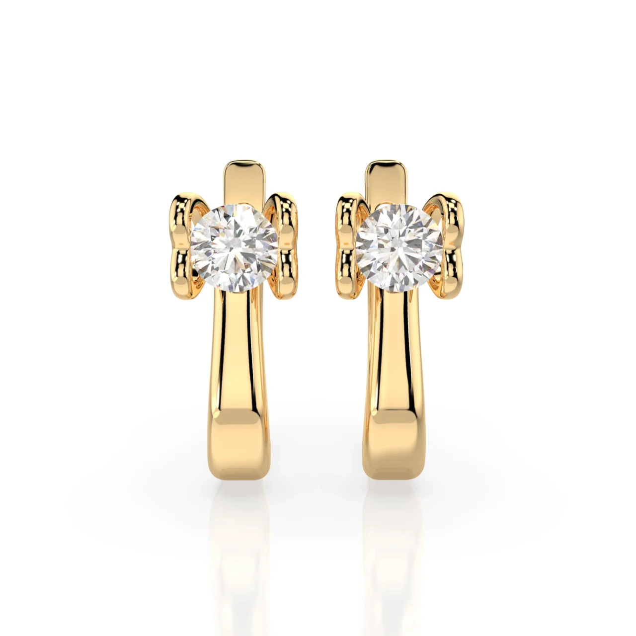 Сережки на англійській застібці діамантами 0.5ct — фото 4