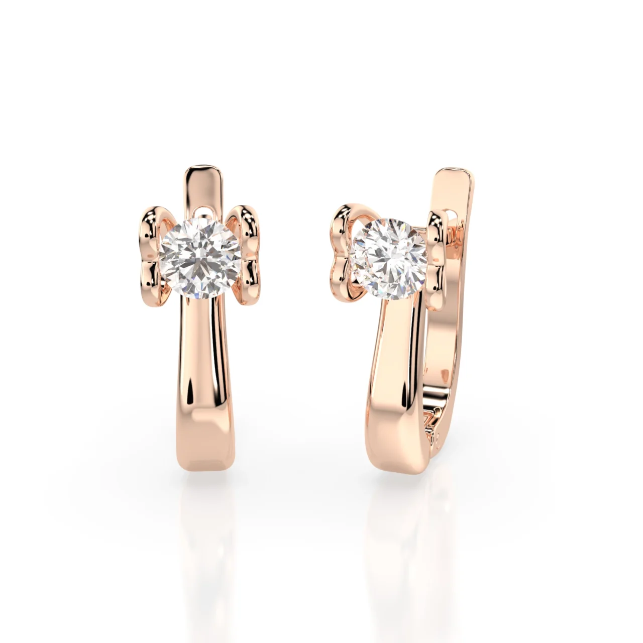 Сережки на англійській застібці діамантами 0.5ct — фото 9