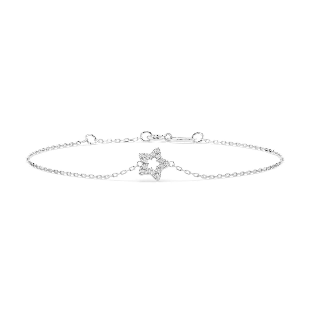 Браслет золотий зірочка з діамантами 0.08ct