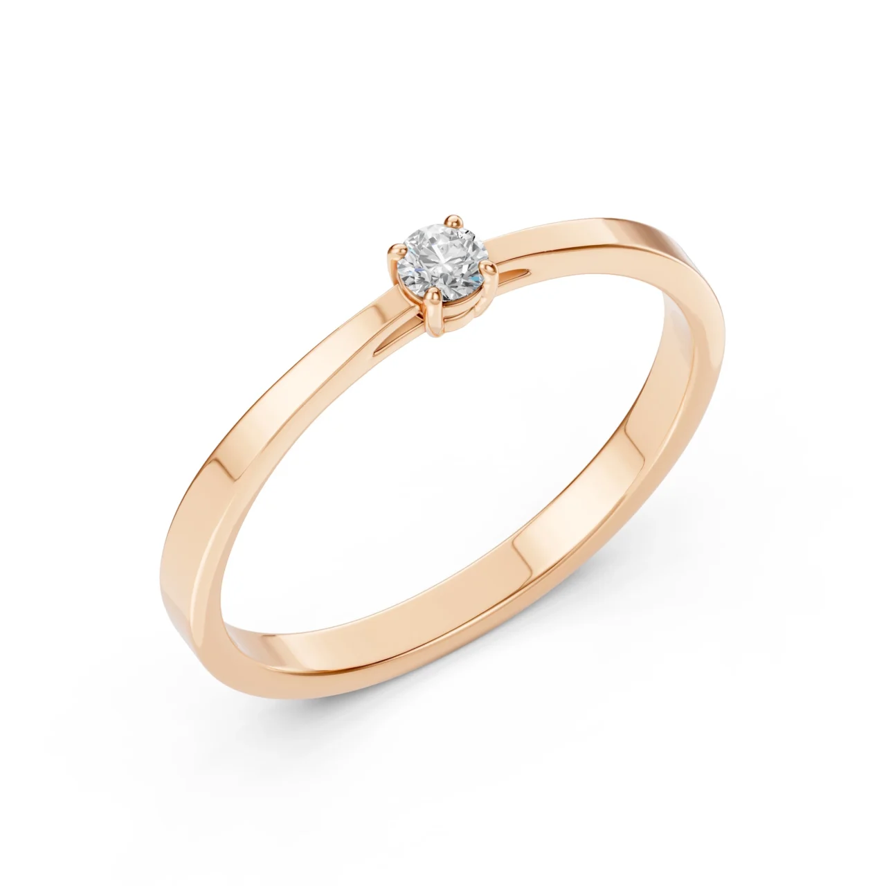 Каблучка Солітер 0.1 ct — фото 7