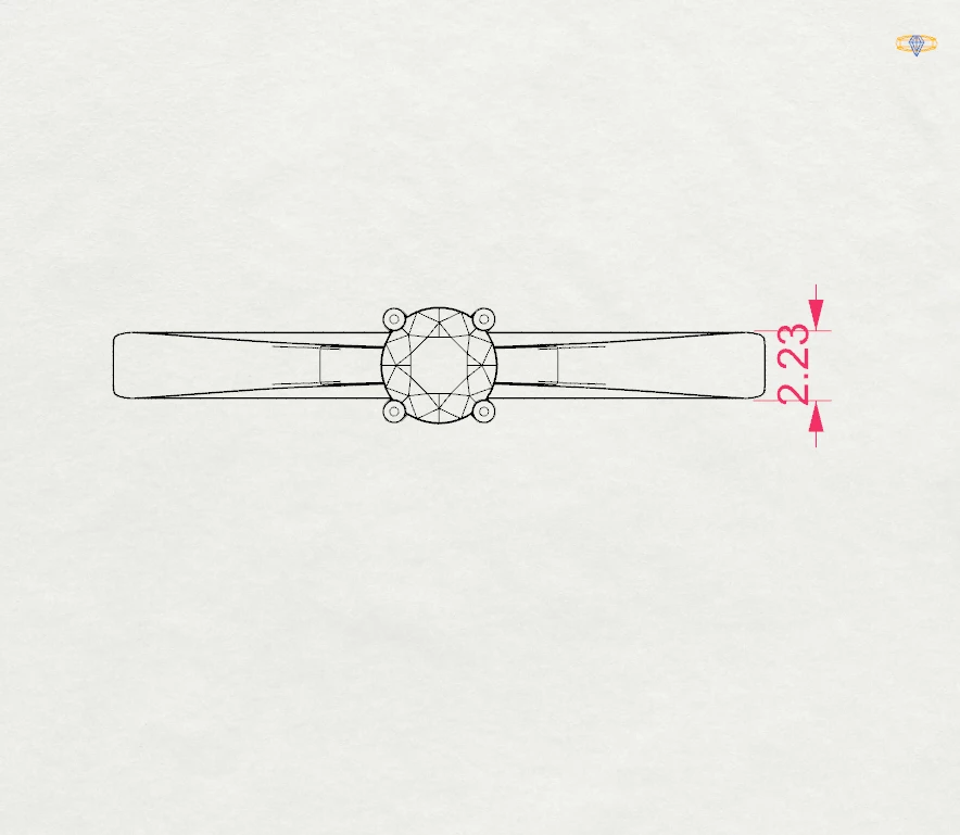 Каблучка Солітер 0.2 ct — фото 10