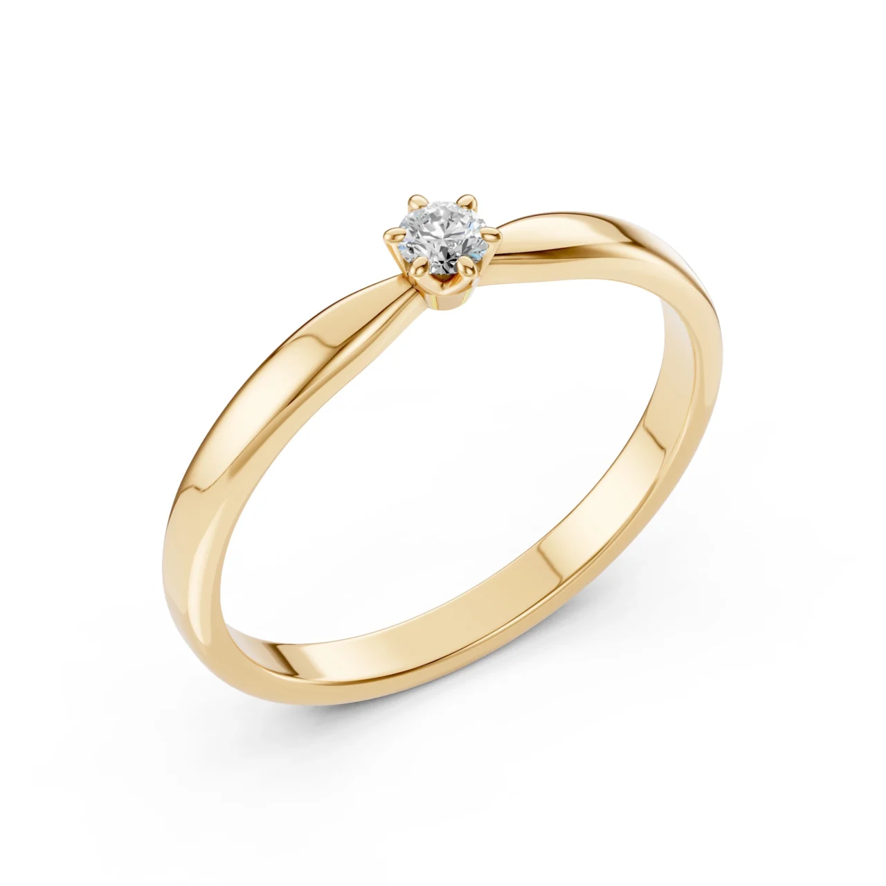 Каблучка Солітер 0.1 ct — фото 4