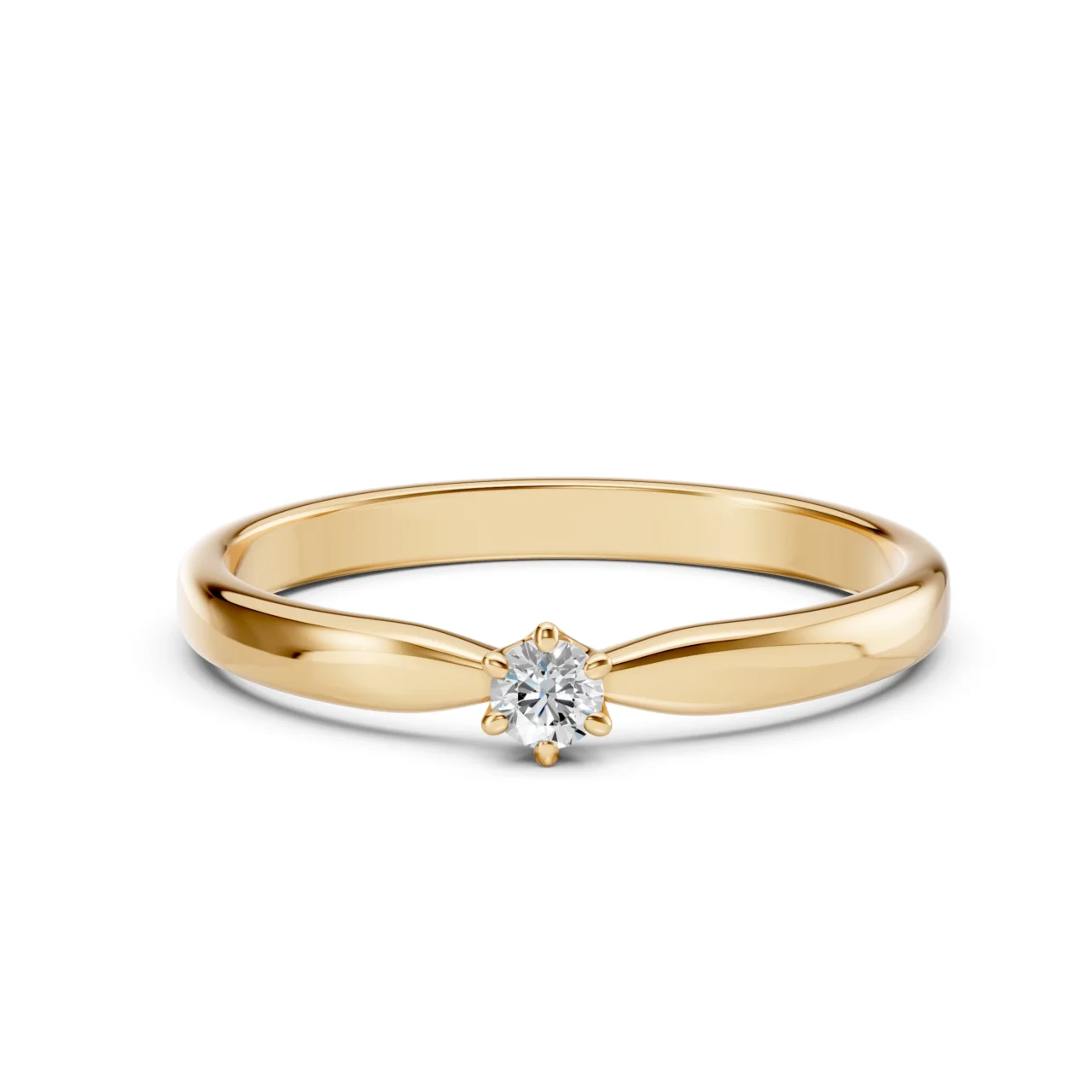 Каблучка Солітер 0.1 ct — фото 6