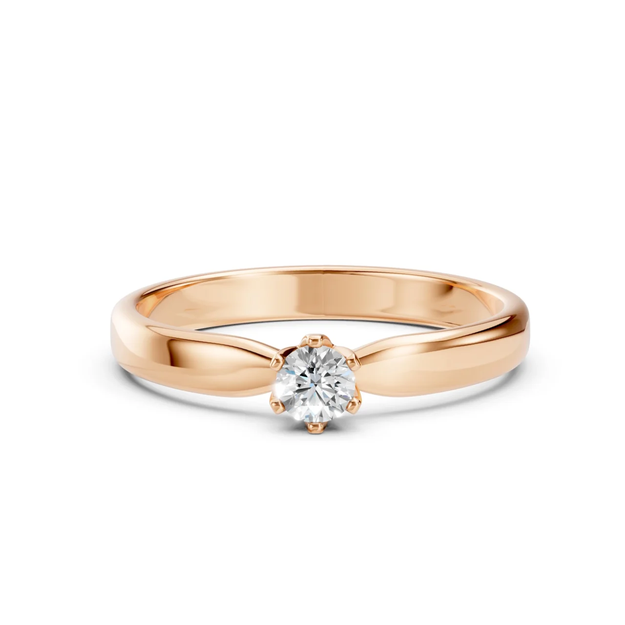 Каблучка Солітер 0.15 ct — фото 9