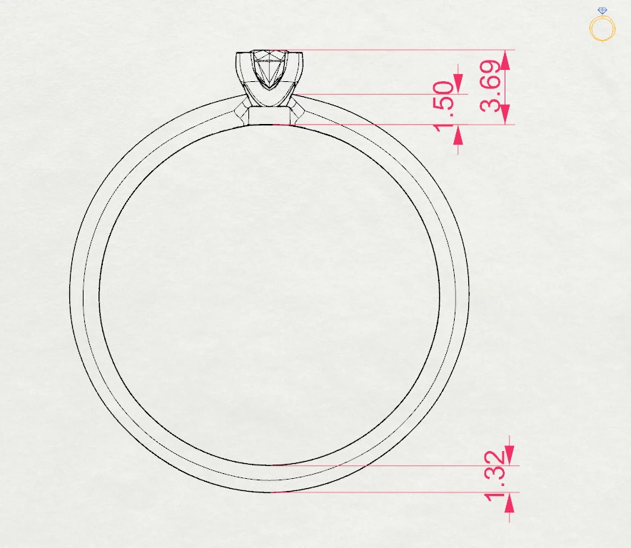 Каблучка Солітер 0.1 ct — фото 11