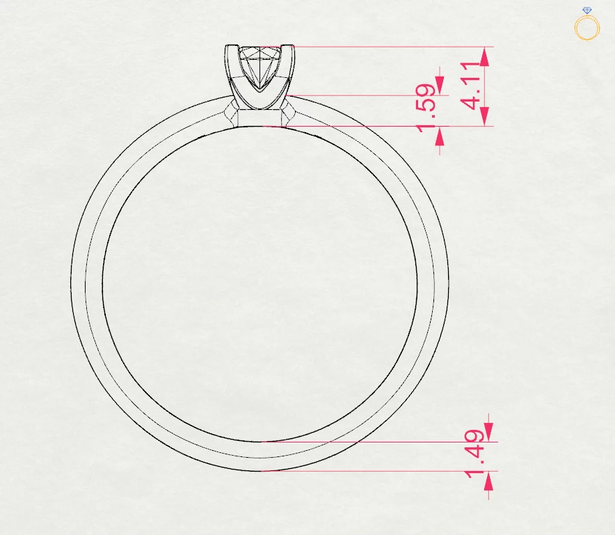 Каблучка Солітер 0.15 ct — фото 11
