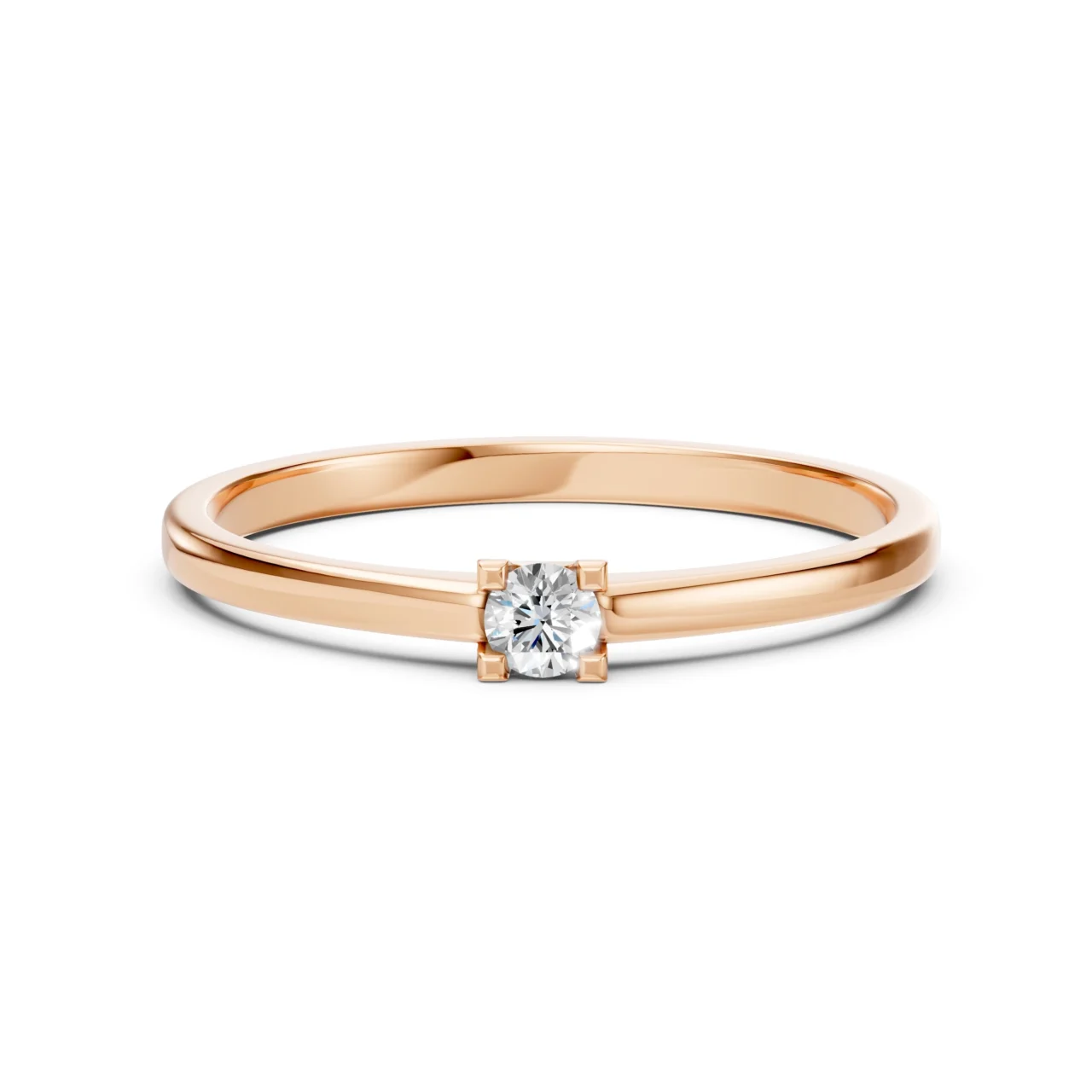 Каблучка Солітер 0.1 ct — фото 9