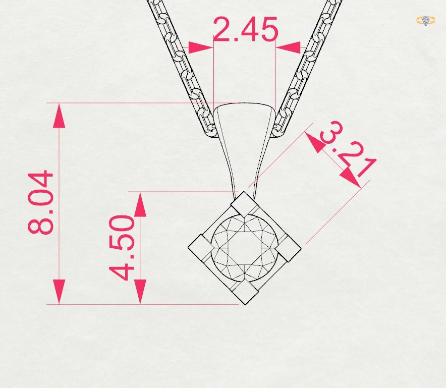 Кольє Солітер 0.08 ct — фото 10