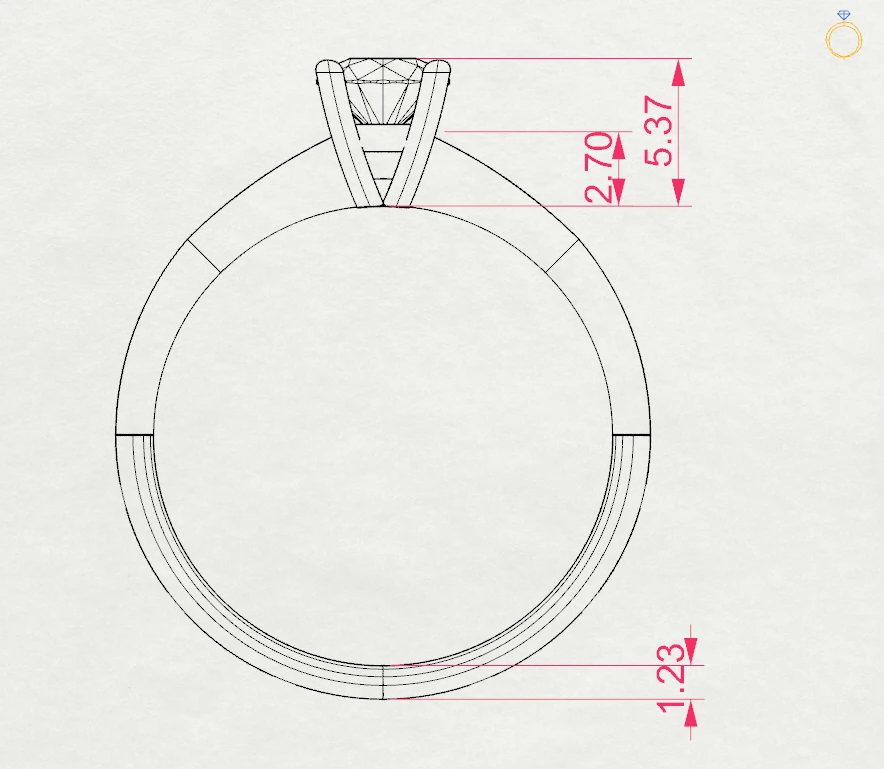 Каблучка Солітер 0.4 ct — фото 10